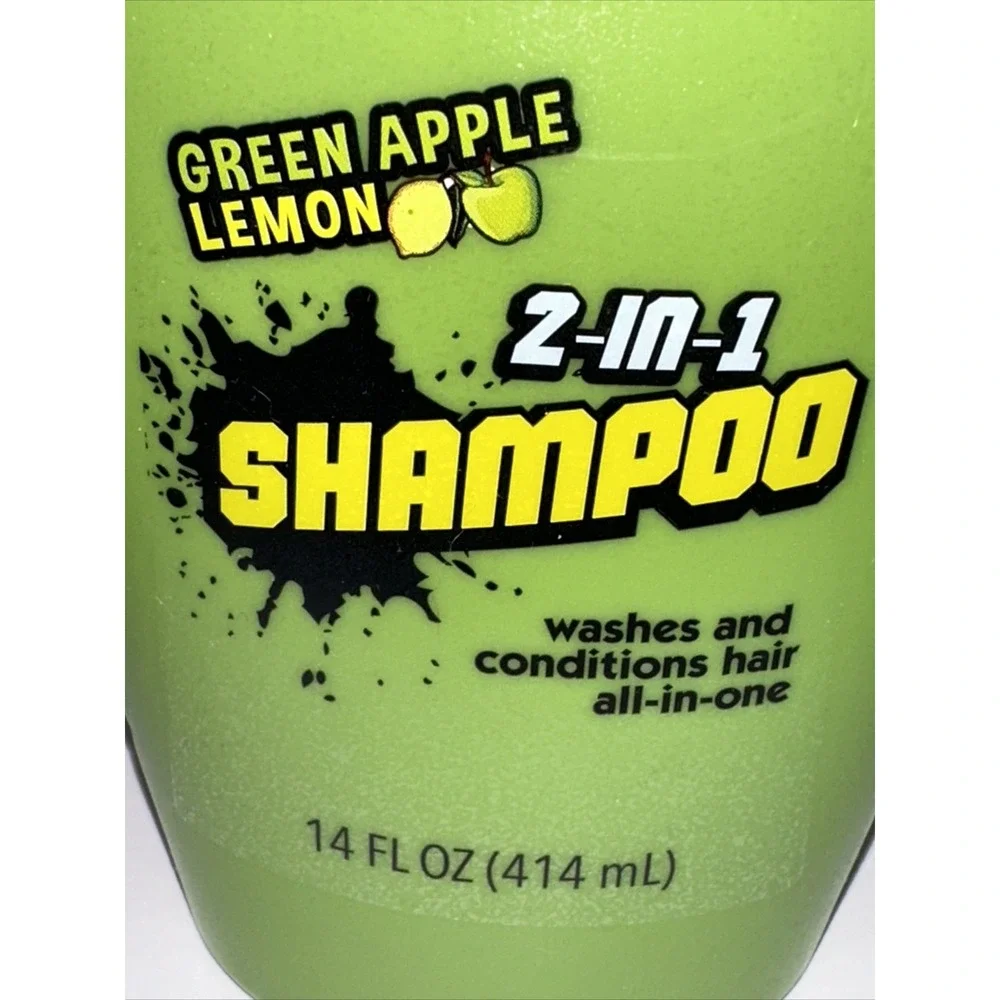 Warheads Green Apple Lemon 2-in-1 Shampoo and Conditioner 14oz Paraben Free
